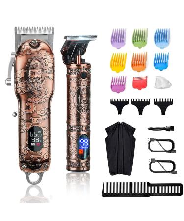 Suttik Hair Clippers and Trimmers Set for Men, Professional Cordless Barber Clippers for Hair Cutting, Beard Trimmer Hair Cutting Kit with T-Blade Close Cutting Trimmer, Gift for Men Rose Gold