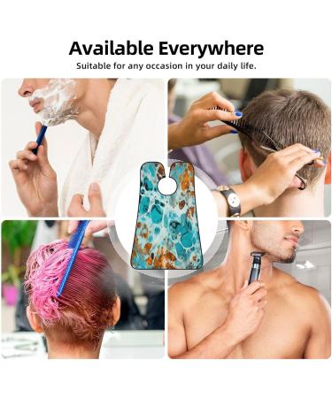 Buy Turquoise Marble Art Beard Bib - Teal Cow Print Grooming Cloth for Easy Shaving & Trimming | Perfect Gifts for Men - International Shipping Available - Buy Online on GoSupps.com