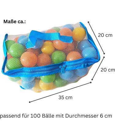 Alldoro 60382 100 Colorful Plastic Balls for Toddler Ball Pit - 6 cm Diameter with Mesh Carrying Bag - International Shipping Available - Buy Online on GoSupps.com