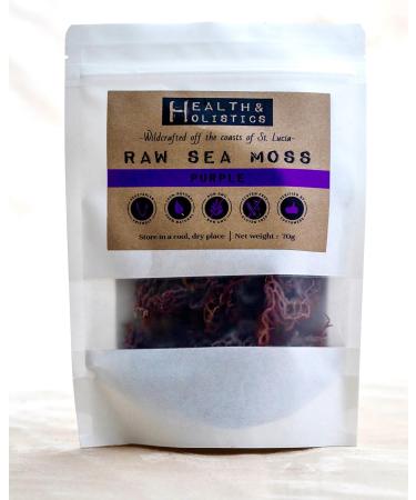 Raw Sea Moss - Purple (St. Lucia - 30g) Organic | Wild Crafted | Non GMO | 92 Minerals - Containing Essential Vitamins and Minerals