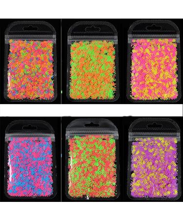 Color Mixing Acrylic Gel Shining Manicure Decor Flower Shape Sequins Neon Nail Glitter Flakes Hollow Out Glitter Flakes 3D Nail Decoration