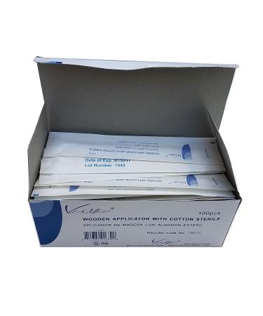 Buy Sterile Cotton Tipped Applicators with Long Wooden Handle - 100 Swabs per Box - Buy Online on GoSupps.com