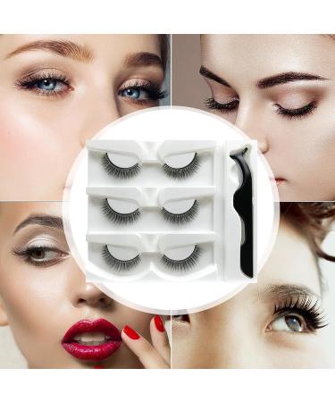 No Glue Lashes - 3 Pairs Stick Lashes | Natural Look No Glue Needed False Lashes Natural Look Easy To Apply Contact Lens Friendly - Buy Online on GoSupps.com
