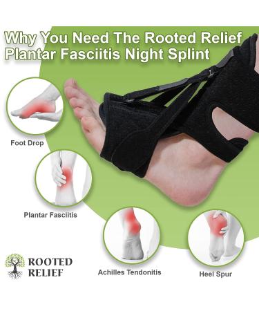 Rooted Relief Plantar Fasciitis Night Splints 2-Pack - Adjustable Straps for Achilles Tendonitis & Foot Drop - One Size - Buy Online on GoSupps.com
