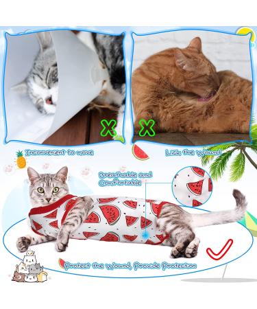3 Pieces Cat Recovery Suit Kitten Recovery Suit E-Collar Alternative for Cats and Dogs Abdominal Skin Anti Licking Pajama Suit Multi Style Medium - Buy Online on GoSupps.com