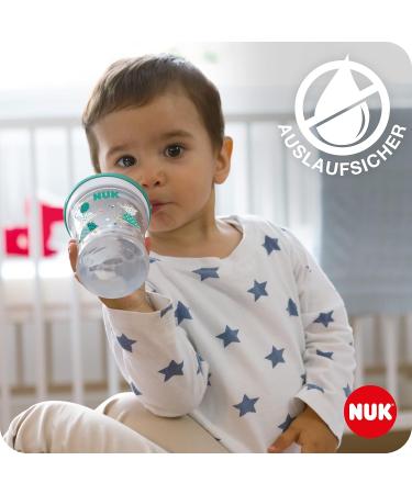 Nuk Action Cup for Children 12+ Months | 230 ml Leak-Proof BPA-Free Drinking Cup | Green Leopard Design - Buy Online on GoSupps.com