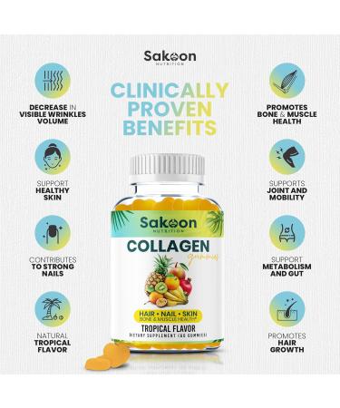 Halal Collagen Gummies for Women and Men - Anti Aging, Hair Growth, Skin Care & Strong Nails Protein Collagen Supplements - Non-GMO, Gluten Free - Made in USA - Buy Online on GoSupps.com