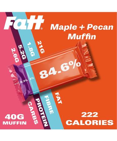 Fatt Keto Muffin Snack Pack - Maple & Pecan 10 x 40g - 2.6 g carbs - 100% Natural Low Carb Keto Snack with Super Fats - No added sweeteners - Low Carb Keto Snack with High Nutrition - Aka Fattbar Maple & Pecan 4 g (Pack of 10) - Buy Online on GoSupps.com