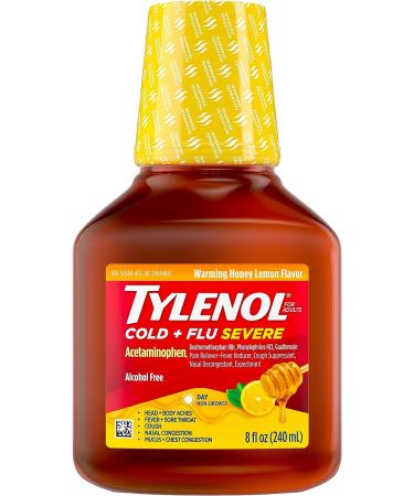 Tylenol Cold + Flu Severe Medicine - Daytime Relief Liquid 8 fl. oz - Buy Online on GoSupps.com