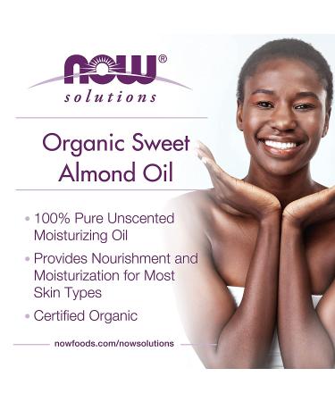 Now Foods Organic Sweet Almond Oil 8 fl oz - Cold-Pressed & Pure - Buy Online on GoSupps.com