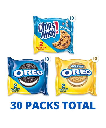 Nabisco Sweet Treats Variety Pack - OREO, OREO Golden, CHIPS AHOY - 30 Snack Packs (2 Cookies Per Pack) - Buy Online on GoSupps.com