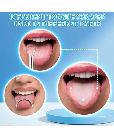 Stainless Steel Tongue Cleaner Set - 3 Metal Tongue Scrapers for Bad Breath | Oral Hygiene for Adults & Children - Buy Online on GoSupps.com