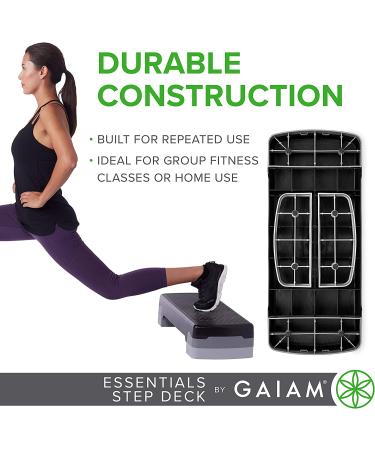 Gaiam Essentials Exercise Step Platform Aerobic Stepper Bench  Fitness Equipment Workout Deck with Adjustable Riser Height & Non Slip Textured Surface  Black - Buy Online on GoSupps.com