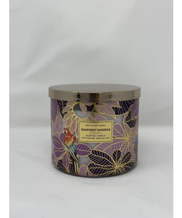 Rainforest Gardenia 3-Wick Candle 14.5 oz / 411 g Made with Natural Essential Oil