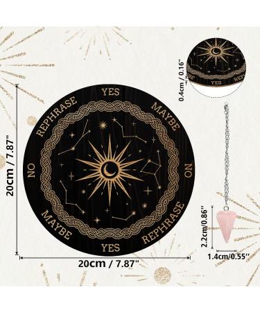 Handmade Konstellation Pendel Board - 7.8 Winging Rod Fuse Measure Metaphysical Message Board with Crystal Pendulum Necklace - Witchcraft & Wiccan Altar Supplies Style 17 - Buy Online on GoSupps.com