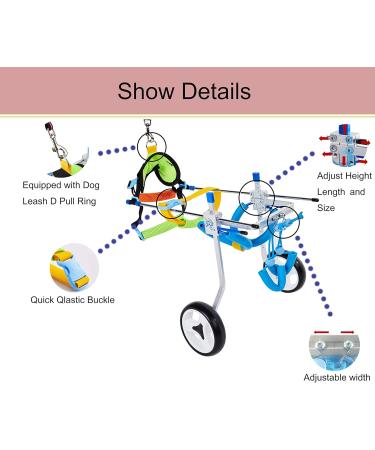 HeoBam Pet Wheelchair for Handicapped Hind Legs Small Dog Cat Doggie Two Wheels Adjustable Dog Wheelchair cart 7 Sizes for hind Legs Rehabilitation (S) - Buy Online on GoSupps.com