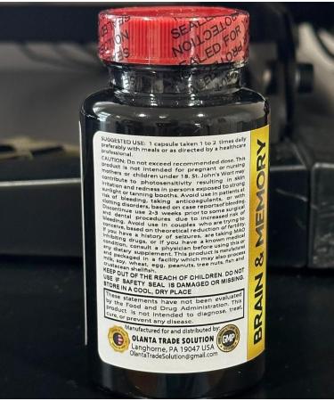 OLANTA TRADE SOLUTION Brain and Memory Supplements - Support Memory Function Support Energy and Focus & Aging Support Supports Healthy Brain Function Mind Matrx - 1 Bottle 60 Capsules - Buy Online on GoSupps.com