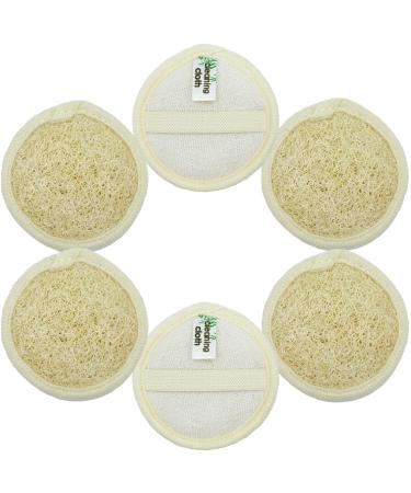 Natural Loofah Face Scrubber Face Scrubber Exfoliator Facial Cleaning Puff with Elastic Strap for Face Cleaning Exfoliating and Massaging
