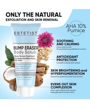 Estetist KP Bump Eraser Body Scrub | Keratosis Pilaris & Ingrown Hair Treatment | 10% AHA Glycolic Acid Exfoliant for All Skin Types - Buy Online on GoSupps.com