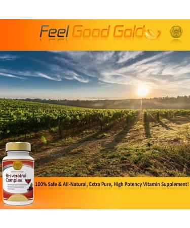 Max Strength Resveratrol Complex - 150mg Trans-Resveratrol - 60 Capsules - Feel Good Gold - Buy Online on GoSupps.com