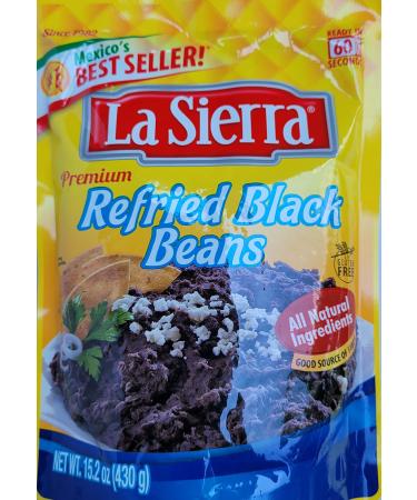 La Sierra Premium Refried Black Beans 15.2 oz Multipack of 4