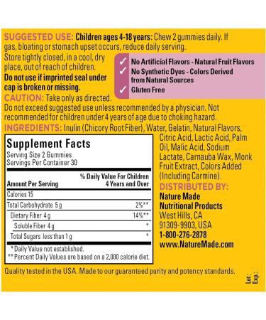Nature Made Kids First Fiber Gummies - 60 Count for Digestive Health - Buy Online on GoSupps.com