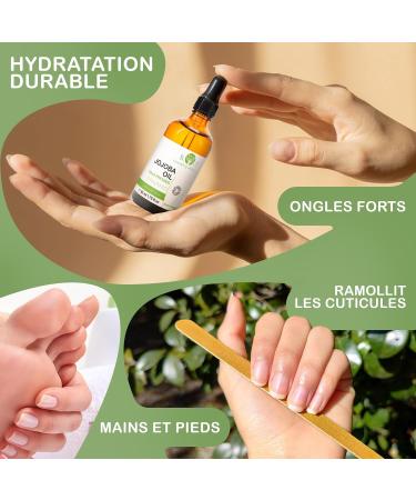 Huile Contour des Yeux Soin Visage et Cheveux Jojoba Bio - Bienfaits Incomparables Hydratant D maquillant Waterproof Cheveux Anti-Acn ique R gule S bum Peau Grasse Baume L vres 1000 ml - Buy Online on GoSupps.com