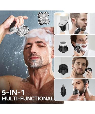 MAXGROOM 5-in-1 Waterproof Head Shaver for Bald Men - LED Display USB Rechargeable Travel Pouch | Ultimate Grooming Tool - Buy Online on GoSupps.com