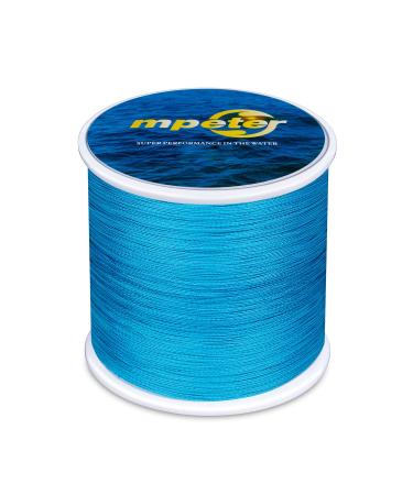 mpeter Armor Braided Fishing Line, Abrasion Resistant Braided Lines, High Sensitivity and Zero Stretch, 4 Strands to 8 Strands with Smaller Diameter Blue 128-Yard/10LB