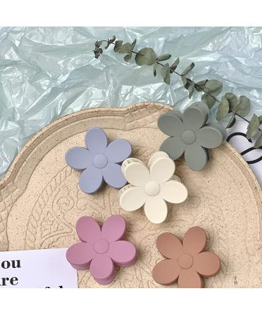 YAIKOAI 5 Small Acrylic Flower Hair Claw Clips - Non Slip Tortoise Hair Clamps for Women & Girls | 5 Colors - Buy Online on GoSupps.com