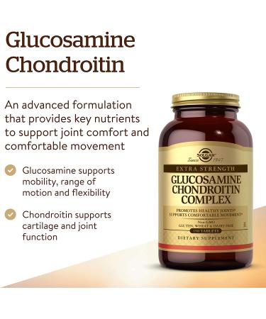 Solgar Extra Strength Glucosamine Chondroitin Complex - 150 Tablets for Joint Support | Non-GMO, Gluten Free - Buy Online on GoSupps.com