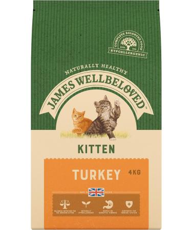 James Wellbeloved Kitten Turkey 4 kg Bag Hypoallergenic Dry Cat Food Turkey (Old Design) 4 kg (Pack of 1) - Buy Online on GoSupps.com
