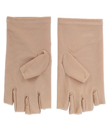 Professional UV Protective Gloves for Nail Art - Anti-UV Fiber Cotton Manicure Tool - Beige - Shop Internationally! - Buy Online on GoSupps.com