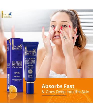 Fair and White Exclusive Brightening Gel Cream 30ml - Fade Dark Spots with Vitamin C - Deeply Moisturizing Formula with Glycerin & Castor Oil - Buy Online on GoSupps.com