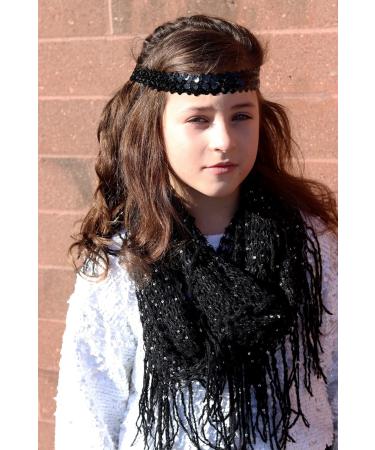 Kenz Laurenz Sequin Headband Pack - Set of 12 Glitter Elastic Stretch Fashion Headbands for Teens, Girls, Women - Perfect for Volleyball, Basketball Teams - Sparkly Hair Accessories - Buy Online on GoSupps.com