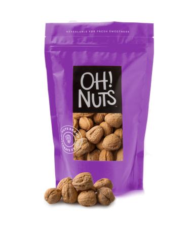 Oh! Nuts Raw Walnuts in Shell | Resealable 2-Lb. Bulk Bag for Ultimate Freshness | All-Natural, Whole Walnuts for a Healthy Vegan Snack | Ideal for Keto & Gluten-Free Diets | Full of Protein & Omega 3 2 Pound (Pack of 1)