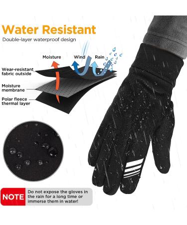 Winter Touchscreen Gloves - Unisex Warm Windproof Waterproof Reflective Gloves for Running, Cycling, Driving - Non Slip Grip - Large Size - Buy Online on GoSupps.com