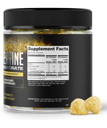 Buy Creatine Monohydrate Gummies - Lemon Flavor | 180 Gummies (60 Servings) - International Shipping Available - Buy Online on GoSupps.com