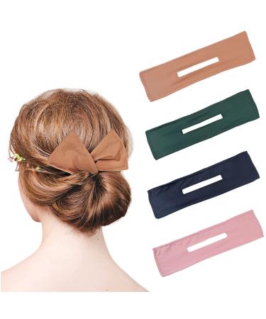 Tukeva 4 pieces hair knot maker hair bun maker hair knot maker french hair knot hair knot maker french butt hair band hairdry - Buy Online on GoSupps.com