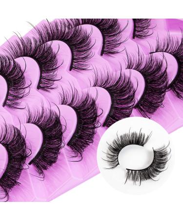 Leipple False Eyelashes 7 Pairs - Professional Reusable 8D Mink Lashes - Natural Waterproof Thick Fluffy Fake Eyelashes Faux Mink Eyelashes (LP02)