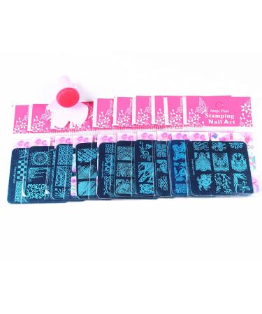 BeautyLeader 10 Pcs Nail Stamping Plates Set | Lace Flower Animal Patterns | Nail Art Stamp Template Kit with Stamper & Scraper | Nails Tool (A01-010) - Buy Online on GoSupps.com