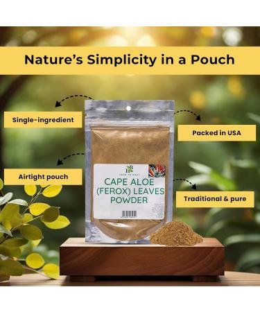Herb To Body Cape Aloe Powder 4 oz Wildcrafted Aloe Ferox Leaves Natural Laxative Powder for Gut Health and Digestive Detox - Buy Online on GoSupps.com