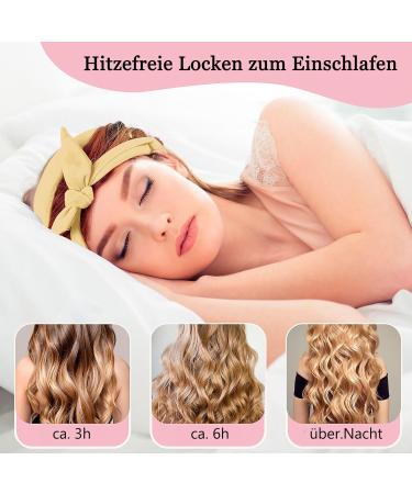 Lock Winder Curls Without Heat | 60 Extra-Long Heatless Curling Bands | Overnight DIY Hair Curler Set for Medium & Long Hair (Khaki) - Buy Online on GoSupps.com