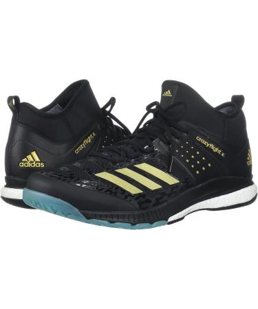 adidas Crazyflight X Mid Volleyball Shoe 8 - Unisex, Core Black/Gold Met/Icey Blue - Buy Online on GoSupps.com