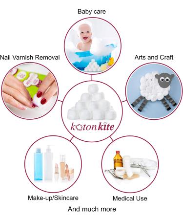 Jumbo Cotton Balls - 210 ct (3 Packs of 70) | Premium Quality, 100% Biodegradable, Super Soft & Absorbent for Nail Polish, Makeup Removal, Skincare, Medical Use, Baby Care, Arts & Crafts - Buy Online on GoSupps.com