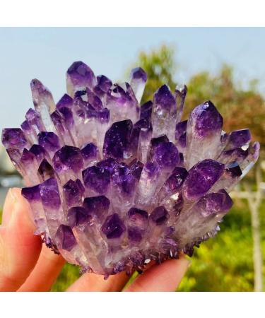 Natural Amethyst Cluster Ore Demagnetization Stone Purification Decoration Can be Used for (Size : 350-400g) ningxiao