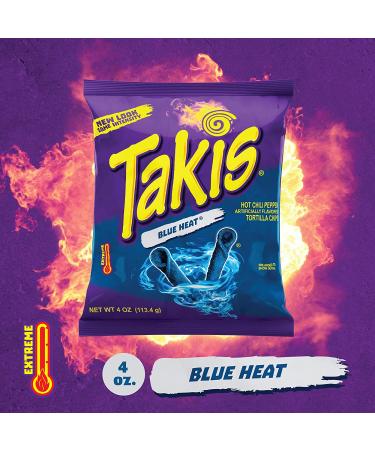 Takis Blue Heat Rolled Tortilla Chips - Hot Chili Pepper Flavored - 4 oz Bag - Buy Online on GoSupps.com