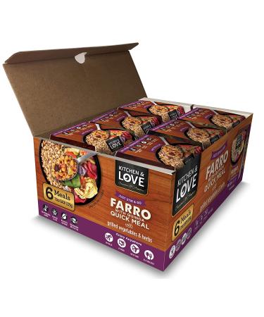 Kitchen & Love Cooked Farro  Grilled Vegetables & Herbs  Ready to Eat  Shelf Stable  Non Gmo  Gluten & Dairy Free  Plant Based  Kosher  Vegan  Vegetarian  7.9 Oz (6-Pack) - Buy Online on GoSupps.com