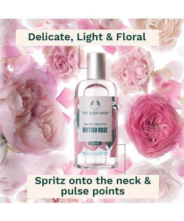 The Body Shop British Rose Eau De Toilette Fresh Dewy Fragrance Vegan 3.3 oz - Buy Online on GoSupps.com