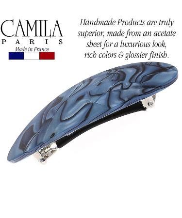 Camila Paris CP2984 Handmade Oval Blue French Hair Barrette Clip for Women - Strong Hold Grip, No Slip Closure - Durable Styling Hair Accessories from France - Buy Online on GoSupps.com